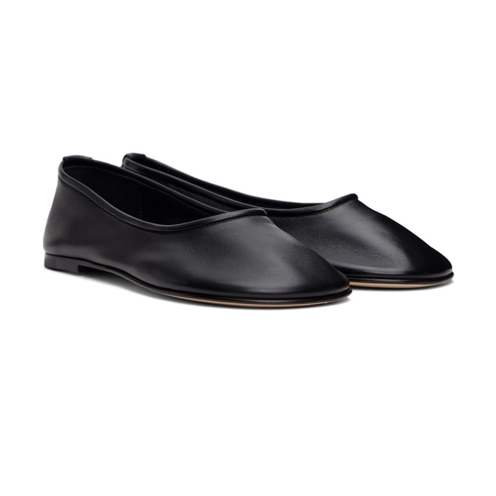 Dear Frances Black Leather Flats - Picture 3 of 4